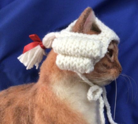 Powdered wig, hats for cats, barristers wig, judge wig, pet costumes, cat costumes, knit hat, hats for cats, cat hats, pet hats, cats